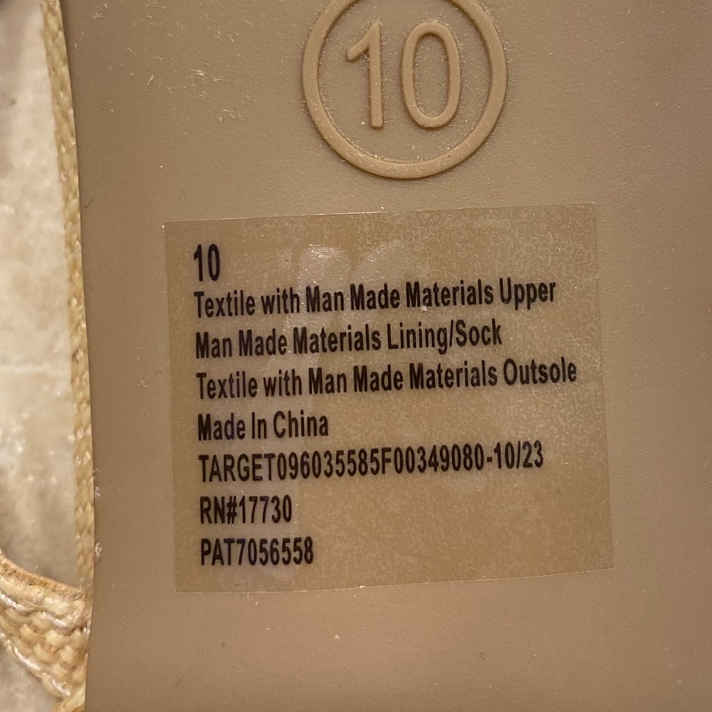 Sz 10 NIB A New Day Mirabel Linen Cream Block High Heel Strappy Sandals - Picture 12 of 14